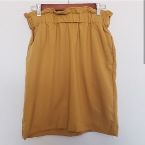 Mustard Paperbag Skirt